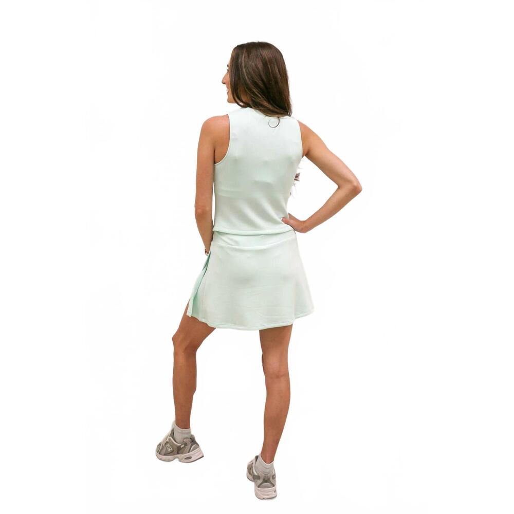 NEW SKIES ARE BLUE soft modal athleisure fitted sleeveless top in ice mint - Picture 4 of 7